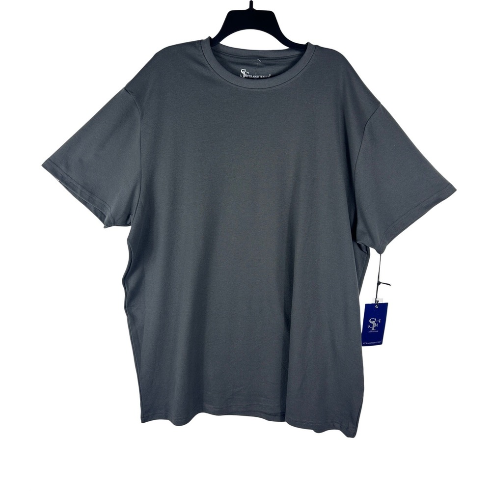Straight Faded Charcoal Grey Crew‎ Neck T-Shirt Mens 2XB Big & Tall 124116 New